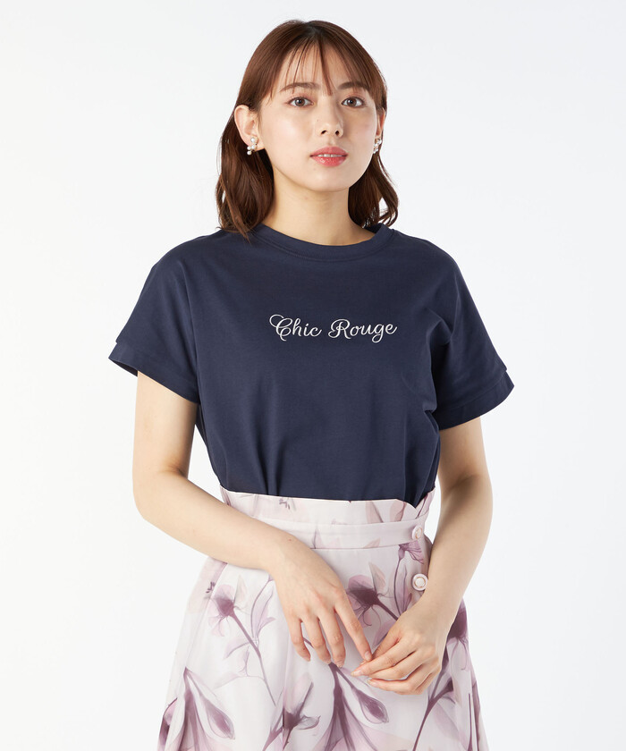 レッセ・パッセ/ロゴ刺繍Tシャツ