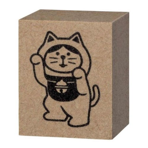 スタンプ FUKUMONOはんこ 踊る招き猫右手上げ デコレ かわいい お正月 グッズ