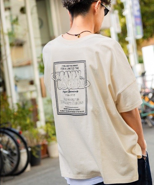 《Javaジャバコラボ》大人の抜け感。オーガニックコットン混　綿100％前後2wayステッチ刺繍半袖Tシャツ