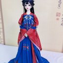 1/4 ドール 服 漢服 BJD DOLL 1/3サイズ 1/6ドール服 衣装 bjd1/3 doll服 球体関節人形服 女の子 中国古代風のワンピース チャイナコスチューム ネイビーブルー 赤