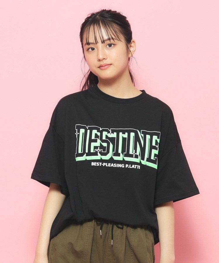 ピンク　ラテ/【接触冷感機能付き】発泡プリントカレッジロゴTシャツ