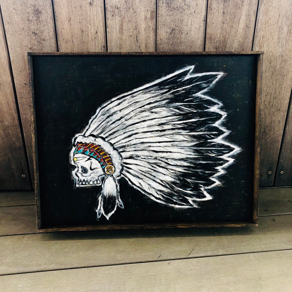 211 ☆SALE Untitled ( skull with war bonnet LG )