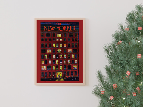 クリスマスツリー、クリスマスポスター、『The New Yorker』の表紙、シンプルなインテリアに。【T-0296】