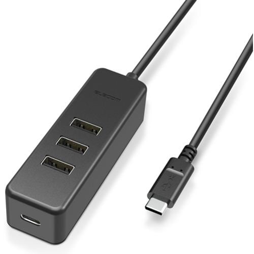 【推奨品】エレコム U2HC-T431PBK PD充電対応 USB Type-C HUB (USB2.0) ブラック