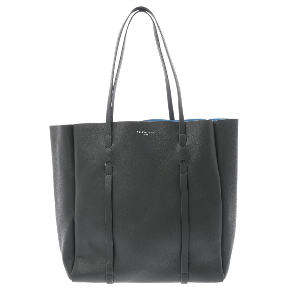 BALENCIAGA バレンシアガ エブリデイ グレー/青 475199 レディース レザー トートバッグ ABランク 中古 