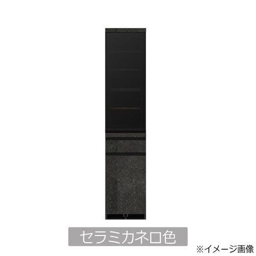 大塚家具 ダイニングボード「EMA-400K」幅40cm 奥行50cm 高さ188.5cm 左開き扉 セラミカネロ色