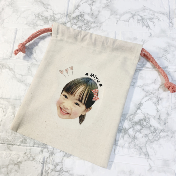 写真入り　巾着袋　プレゼント　ギフトバッグ　親ばかグッズ　うちの子　ギフト　敬老の日　出産祝い