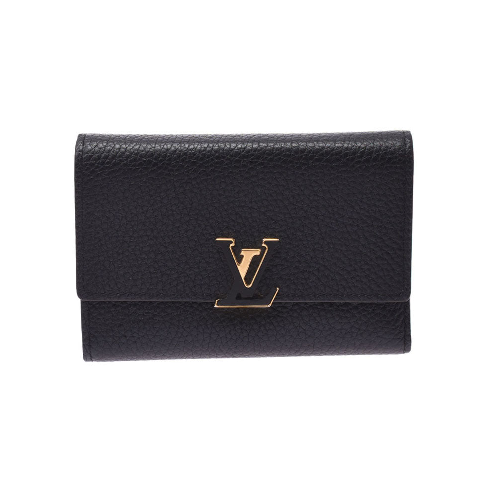 LOUIS VUITTON ルイヴィトン ポルトフォイユ カプシーヌ コンパクト ノワール/ホットピンク M62157 レディース トリヨンレザー 三つ折り財布 Aランク 中古 