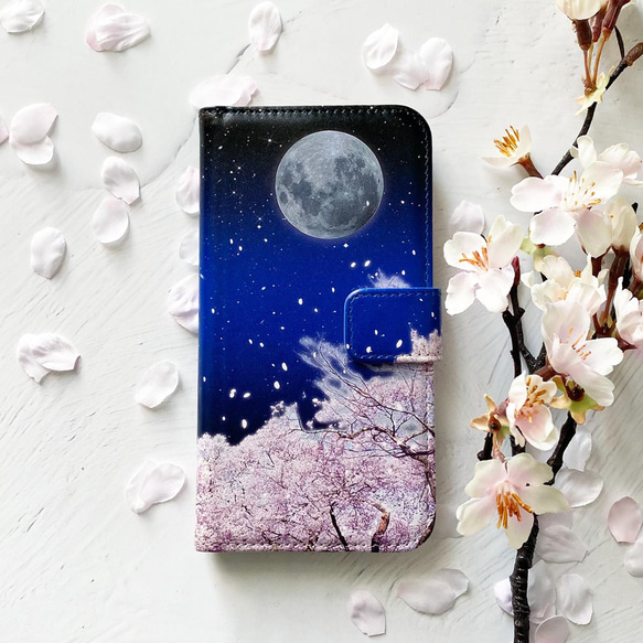 夜桜 手帳型 iPhoneケース スマホケース 全機種対応