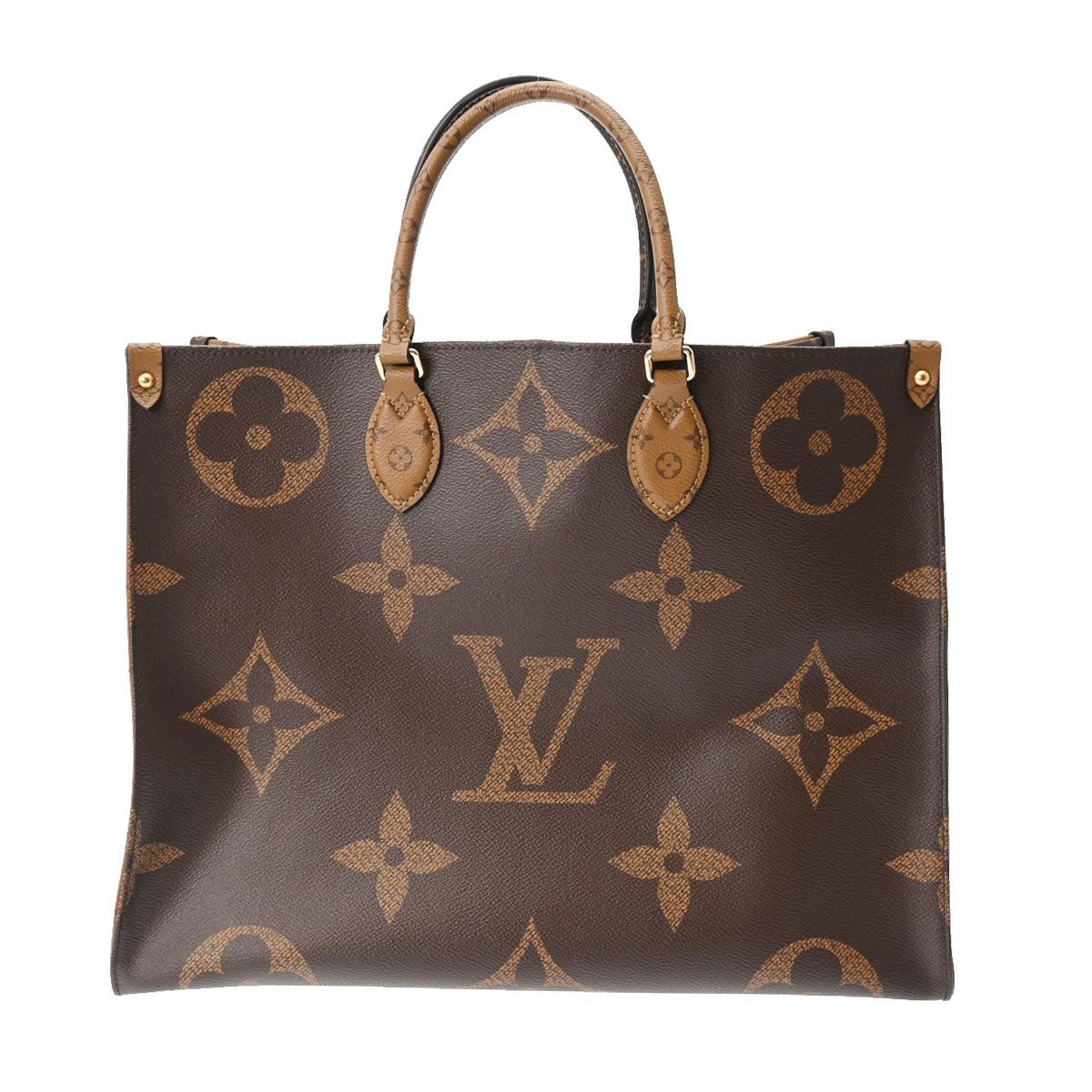 LOUIS VUITTON ルイヴィトン モノグラムジャイアント リバース オンザゴー GM ショルダー部分モノグラム 旧型 ブラウン M45320 レディース モノグラムキャンバス ハンドバッグ Aランク 中古 