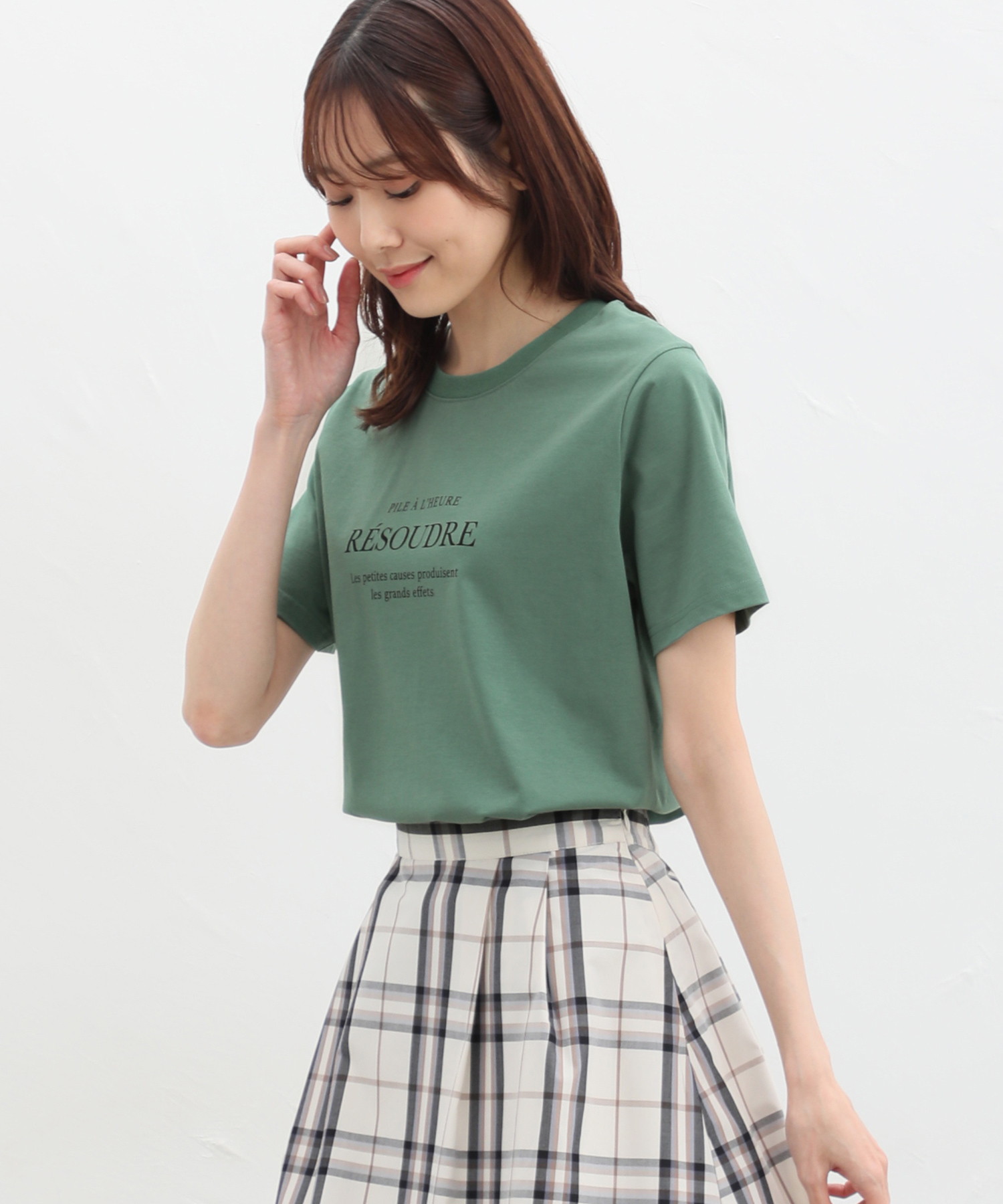 ハニーズ/ロゴプリントＴシャツ トップス Tシャツ ロゴT 半袖 ロゴ 綿混 接触冷感 UVカット