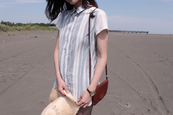 Striped Blouse｜Pastel Blue