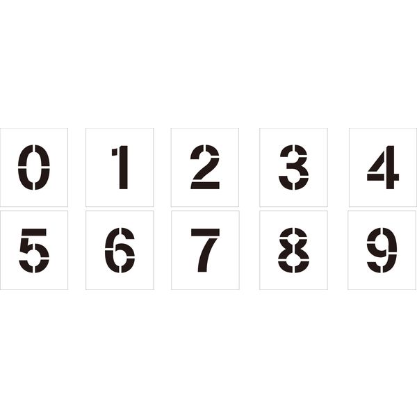 グリーンクロス 吹付けプレート文字高200 数字0～9セット 1118202099（直送品）