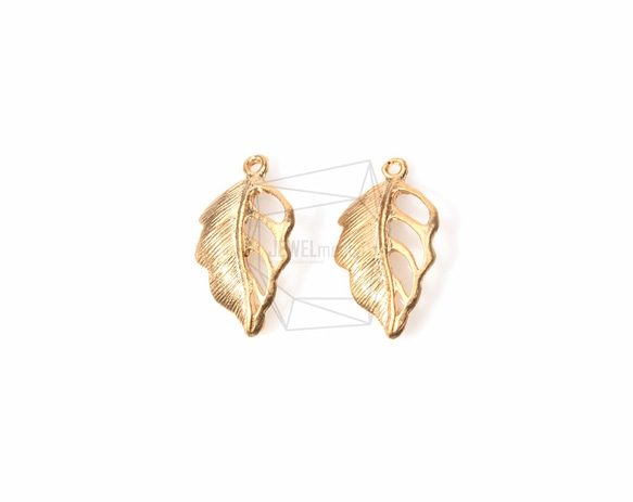 PDT-582-MG【4個入り】テクスチャリーフチャーム,Textured Leaf Charm/10mm x 18mm