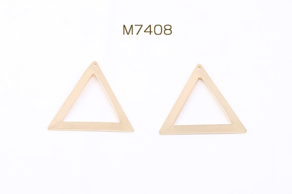 M7408 40個 メタルフレームパーツ 三角形 1穴 32×35mm ゴールド  2X【20ヶ】