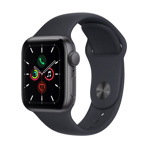 【台数限定】アップル(Apple) MKQ13J/A Apple Watch SE（GPSモデル） 40mm スペースグレイアルミニウムケースとミッドナイトスポーツバンド レギュラー