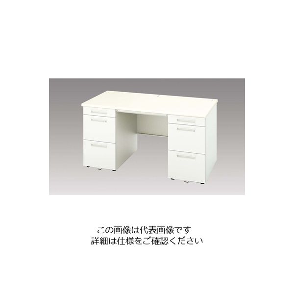 ナイキ 両袖デスク (ロングストローク引出し) (A4タイプ) XEHH157HH-WH 1台 208-8557（直送品）