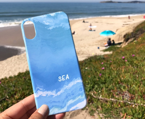 名入れ♪THE OCEAN ★iPhone&Android★ オーシャン スマホケース BLUE