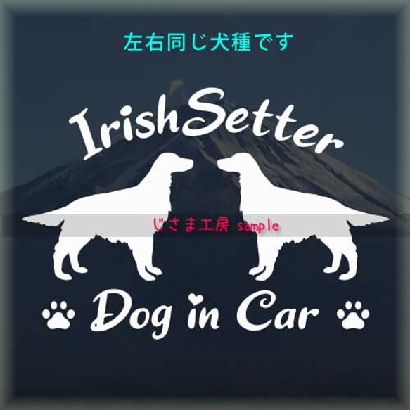 【同一犬種】　かわいい愛犬2頭飼い『Dog　in　Car』シルエットステッカー