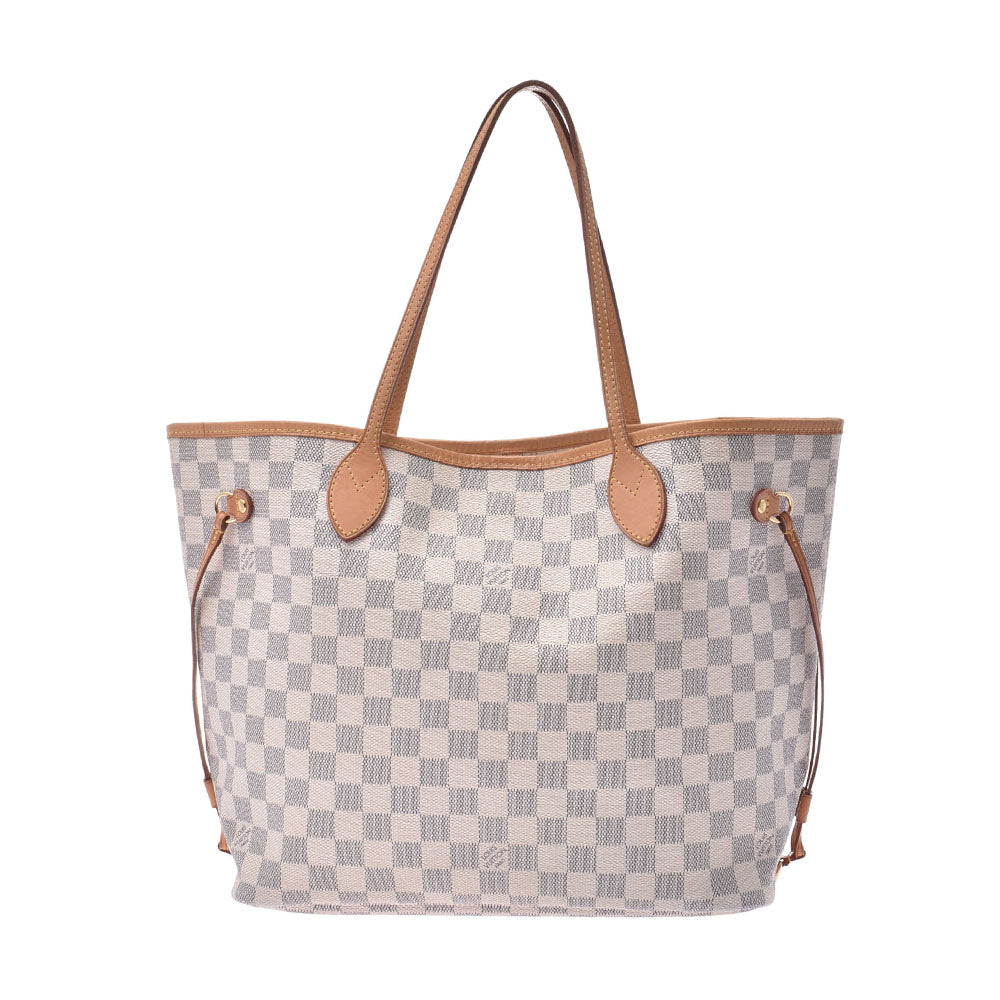 LOUIS VUITTON ルイヴィトンアズール ネヴァーフル MM  白 レディース ダミエアズールキャンバス トートバッグ N51107  中古