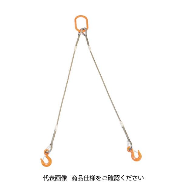 トラスコ中山 TRUSCO 2本吊りWスリング フック付き 12mmX3m GRE-2P-12S3 1セット 819-1722（直送品）