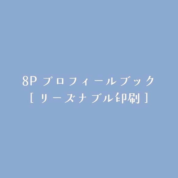 [リーズナブル印刷 100部]8Pプロフィールブック