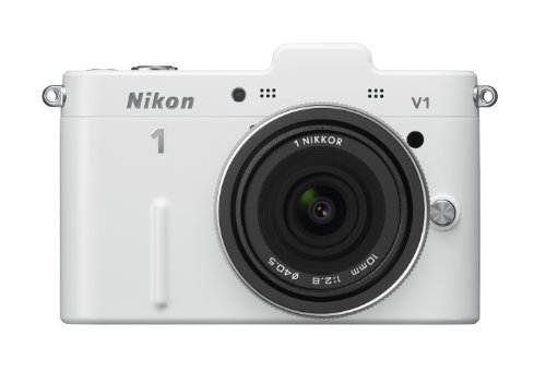 Nikon ミラーレス一眼カメラ Nikon 1 (ニコンワン) V1 (ブイワン) 薄型レンズキット ホワイトN1 V1ULK WH【中古品】