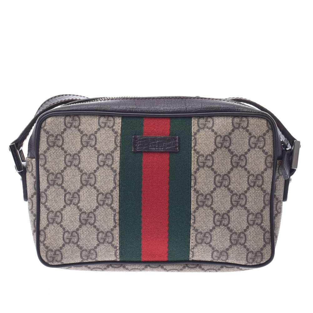 GUCCI グッチ ベージュ/ブラウン 162910 ユニセックス GGスプリームキャンバス レザー ショルダーバッグ Bランク 中古 