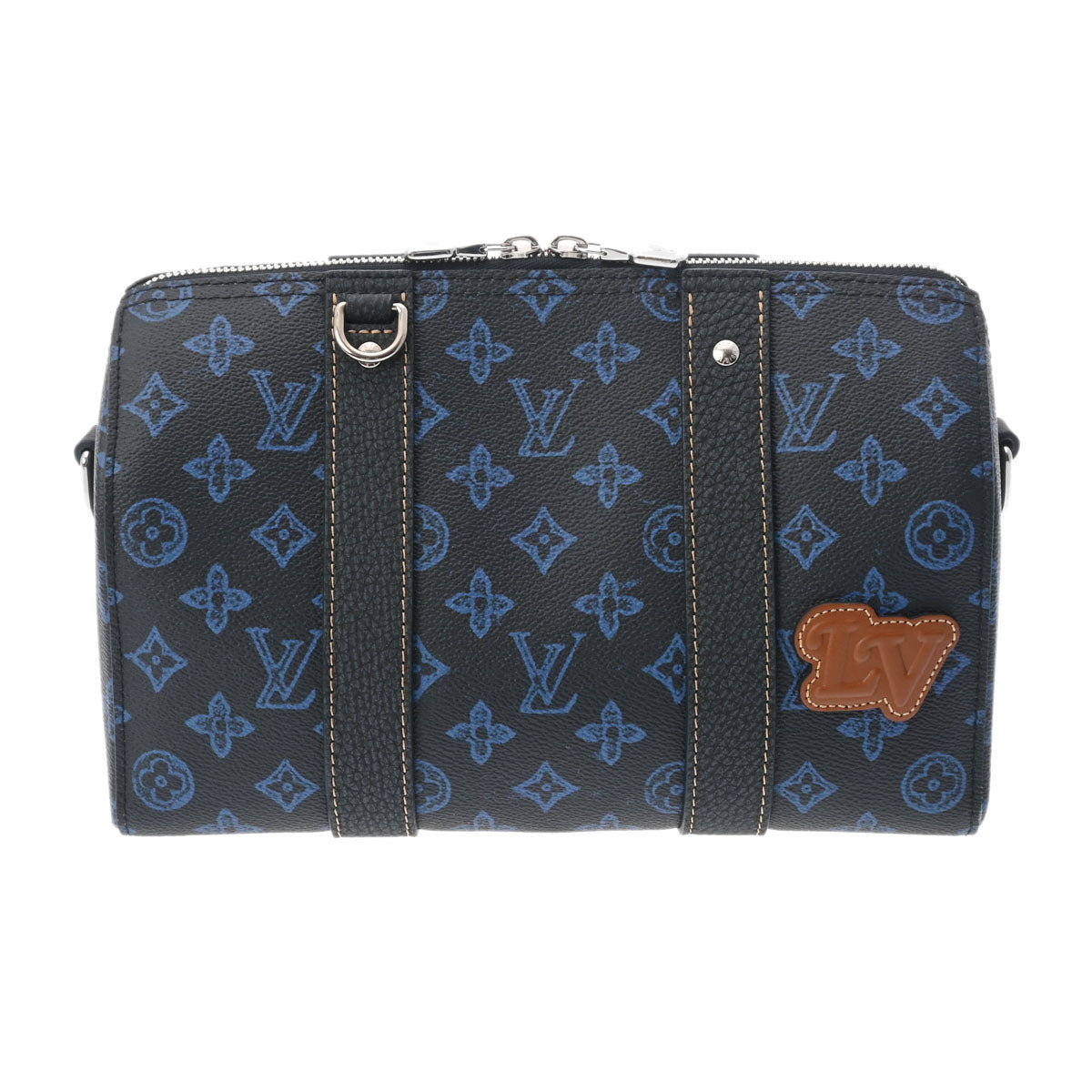 LOUIS VUITTON ルイヴィトン モノグラムレコード シティキーポル 青 M46339 ユニセックス モノグラムキャンバス ショルダーバッグ 新同 中古 