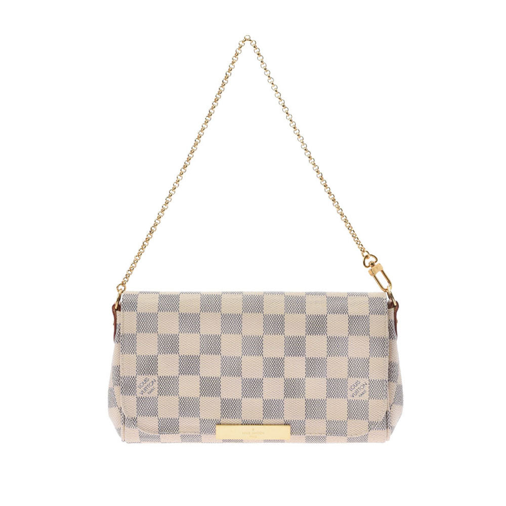 LOUIS VUITTON ルイヴィトン ダミエ アズール フェイボリットPM 白 N41277 レディース ダミエアズールキャンバス 2WAYバッグ ABランク 中古 