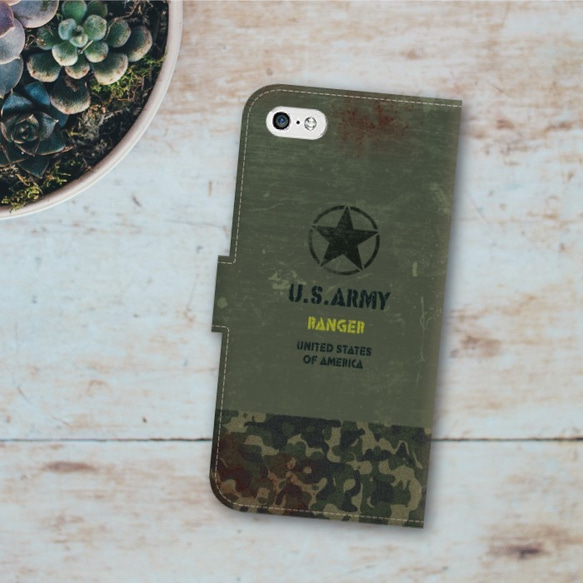 「U.S.ARMY RANGER」手帳型スマホケース（iPhone・Android対応）#sc-0048-b★受注