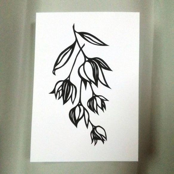 【切り絵】原画　A5サイズ　Flowers3