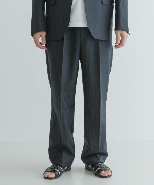 Scye　Striped Wool Tailored TROUSERS