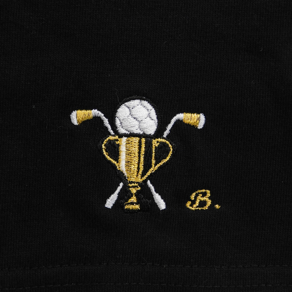 Golf「Winning  Cup」の刺繍入りオリジナルTシャツ　お好きなアルファベットをおひとつ