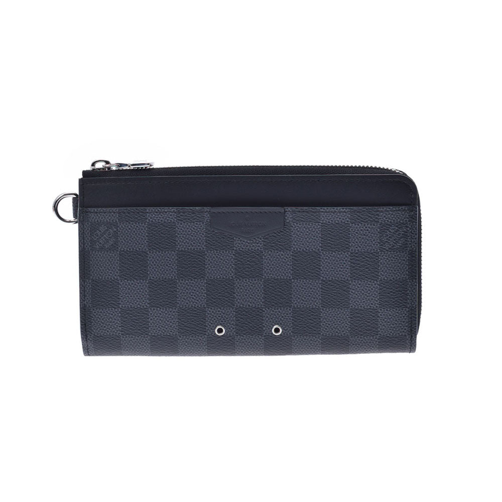 LOUIS VUITTON ルイヴィトン ダミエ グラフィット ジッピードラゴンヌ 黒/グレー N60379 メンズ ダミエグラフィットキャンバス 長財布 新同 中古 