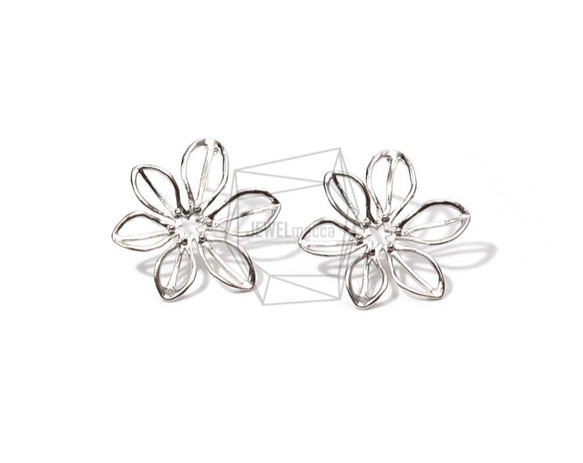 ERG-687-R【2個入り】ワイヤーフラワーピアス,Wire Flower Post Earring