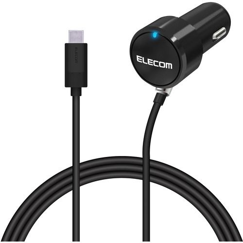 エレコム MPA-CCC07BK カーチャージャー Type-C USB-C ストレートタイプ 1.5m 3.0A インジケーター搭載 ブラック