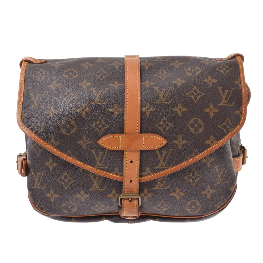 LOUIS VUITTON ルイヴィトン モノグラム ソミュール30 ブラウン M42256 ユニセックス モノグラムキャンバス ショルダーバッグ Bランク 中古 