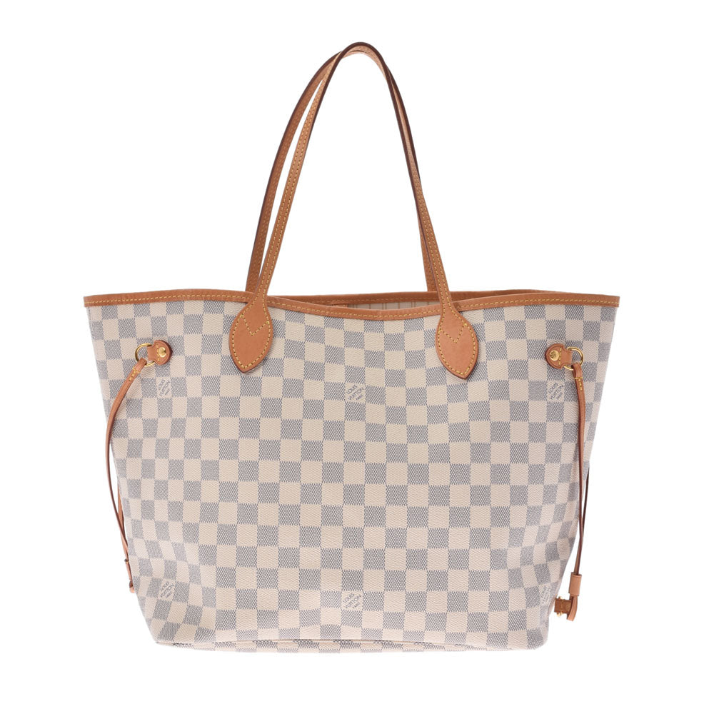 LOUIS VUITTON ルイヴィトン ダミエ アズール ネヴァーフル　MM 白 N41361 ユニセックス ダミエアズールキャンバス トートバッグ ABランク 中古 