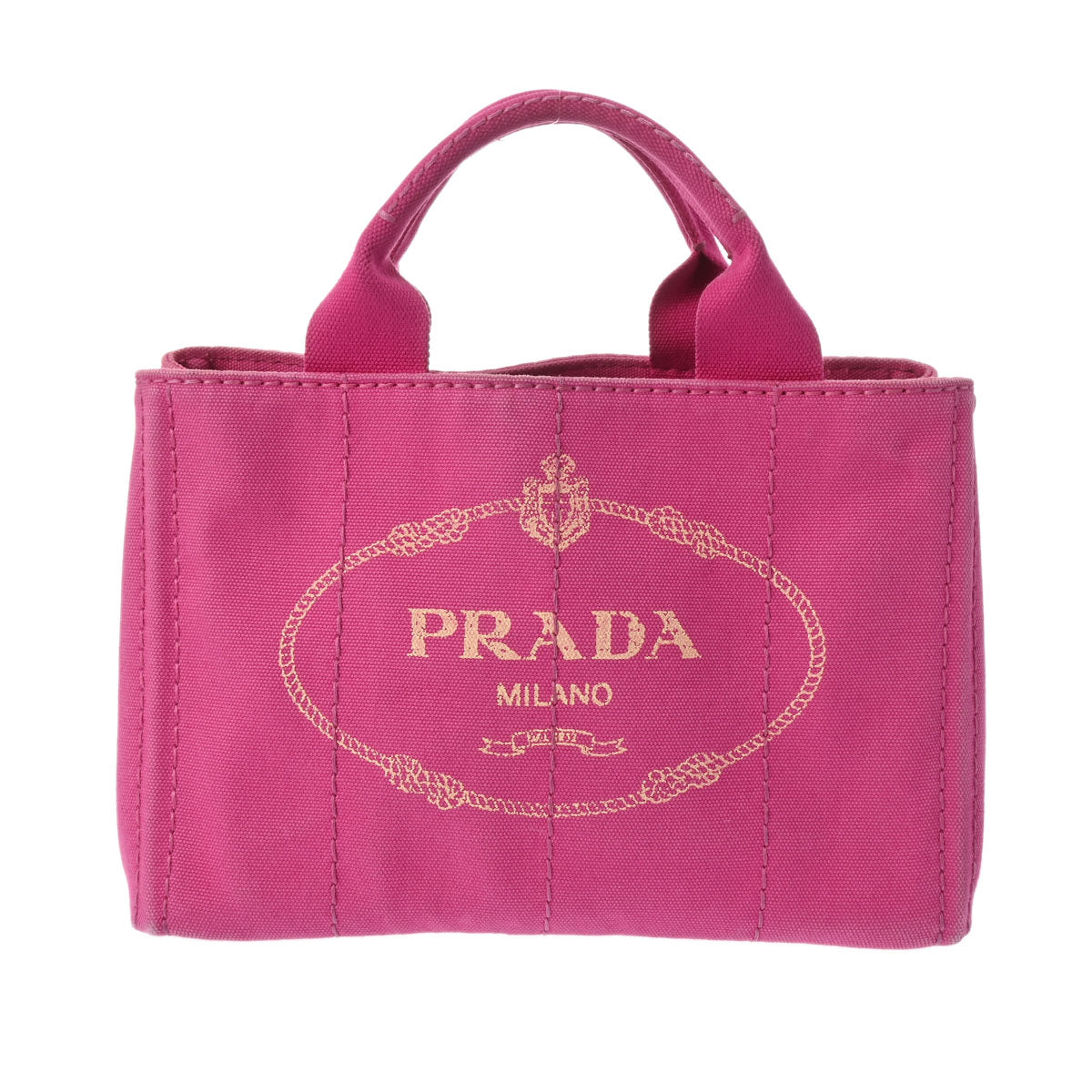 PRADA プラダ カナパミニ ピンク BN2439 レディース キャンバス ハンドバッグ Bランク 中古 