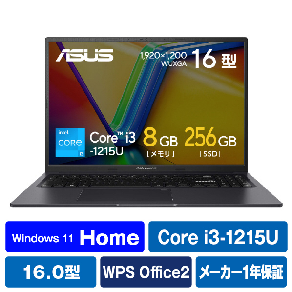 ASUS ノートパソコン Vivobook 16X インディーブラック K3604ZA-MB035W