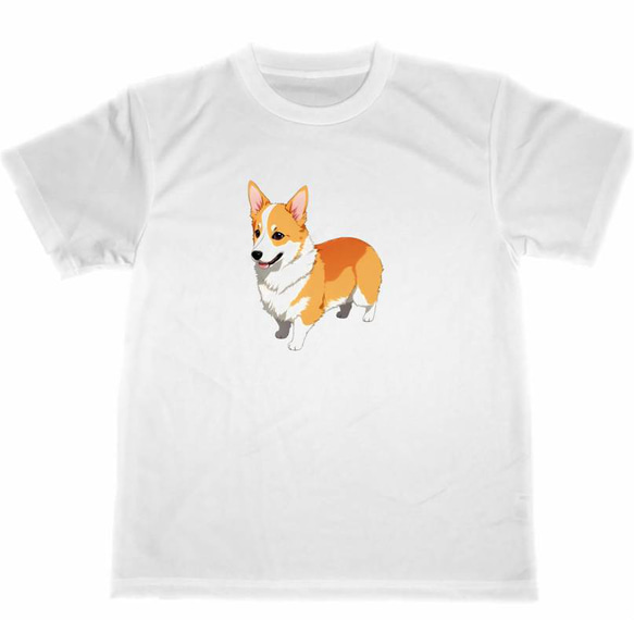 コーギー　ドライ　Tシャツ　犬　イラスト　グッズ　Corgi Dog Dry T-shirt