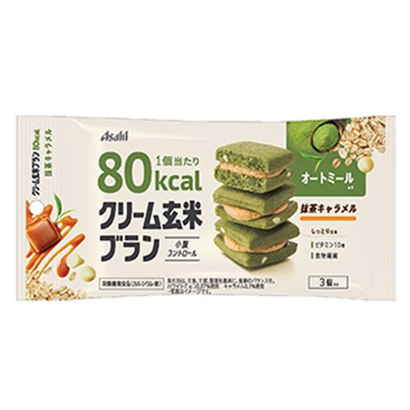 アサヒグループ食品 クリーム玄米ブラン 80kcal 抹茶キャラメル 3個入 FCR7642