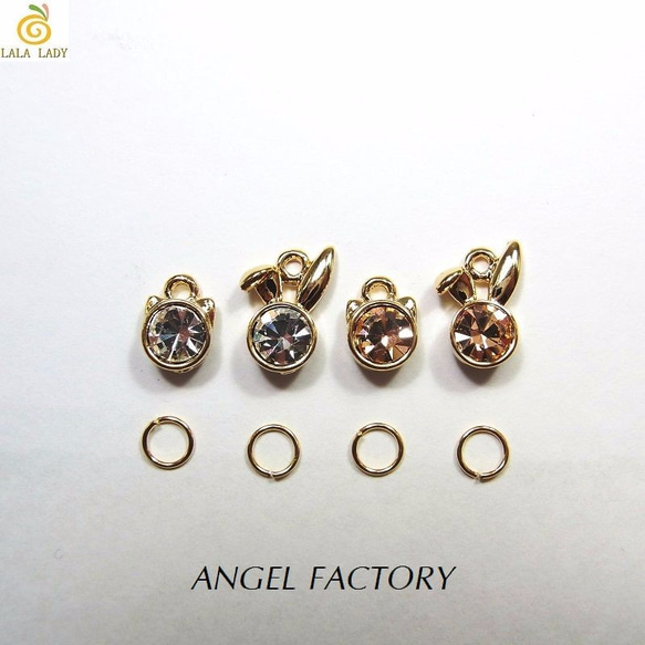 ペンダントトップ キャット＆ラビットモチーフチャーム ANGEL FACTORY◆lalalady-146