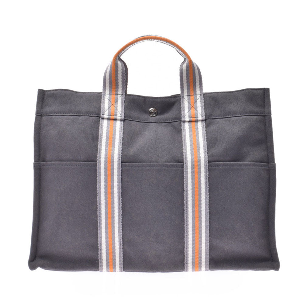 HERMES エルメス フールトゥ MM 銀座限定 グレー ユニセックス キャンバス トートバッグ Bランク 中古 