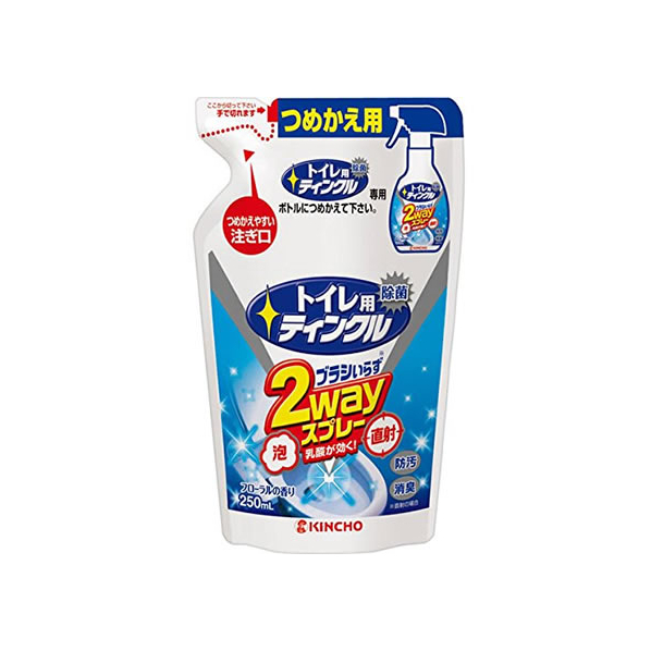 金鳥 トイレ用ティンクル 直射・泡 2Wayスプレー つめかえ用 250mL F942960