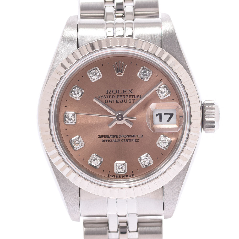 【年末の贈り物】ROLEX ロレックス デイトジャスト 10Pダイヤ 79174G レディース WS/SS 腕時計 自動巻き ピンク文字盤 ABランク 中古 