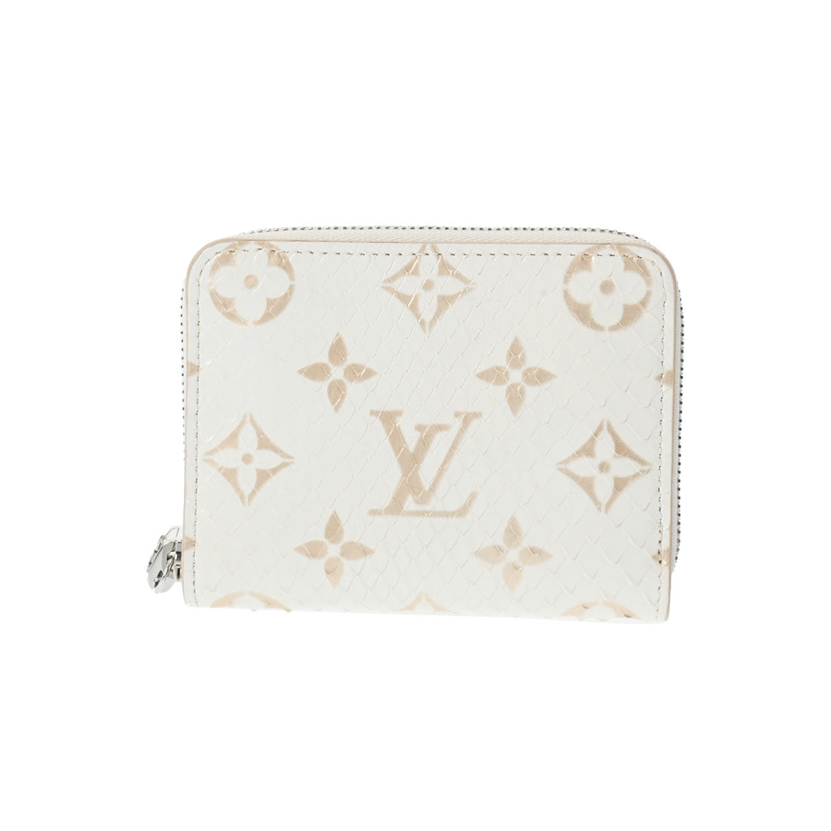 LOUIS VUITTON ルイヴィトン エキゾチックレザー ジッピーコインパース 白/ゴールド N97726 ユニセックス パイソン コインケース 新同 中古 