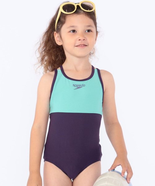 Speedo:90～120cm /〈UVカット〉Girls Suit