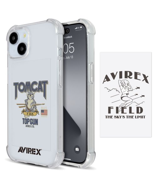 iPhone15/14/13 AVIREX [耐衝撃クリアケース/カードステッカーAセット]